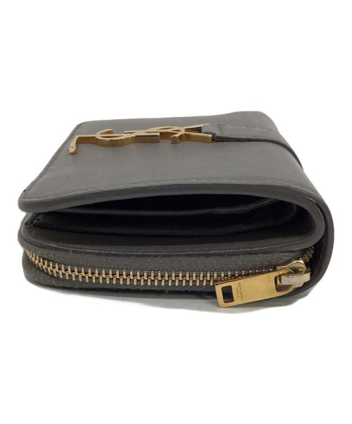 Saint Laurent Paris（サンローランパリ）Saint Laurent Paris (サンローランパリ) コンパクトウォレット グレーの古着・服飾アイテム