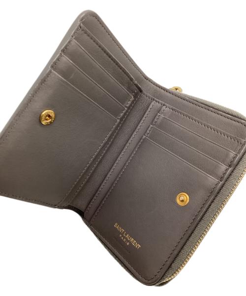 Saint Laurent Paris（サンローランパリ）Saint Laurent Paris (サンローランパリ) コンパクトウォレット グレーの古着・服飾アイテム