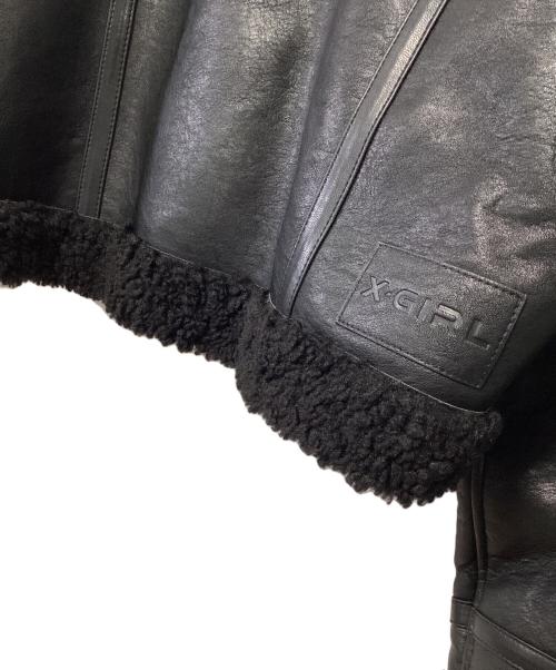 X-GIRL（エックスガール）X-GIRL (エックスガール) CROPPED FAUX MOUTON RIDER'S JACKET ブラック サイズ:Sの古着・服飾アイテム