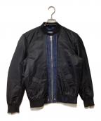 DIESELディーゼル）の古着「デニム切替MA-1ジャケット」｜ブラック×ブルー