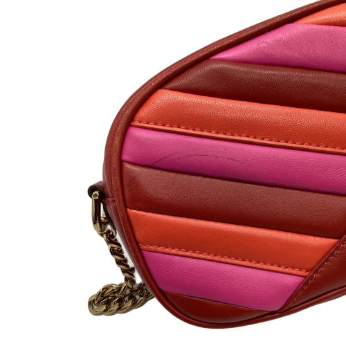 TORY BURCH（トリーバーチ）TORY BURCH (トリーバーチ) キラシェブロンカメラバッグ レッド×ピンクの古着・服飾アイテム