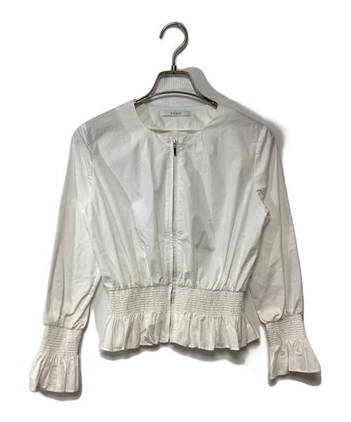 ANAYI（アナイ）ANAYI (アナイ) フリルブルゾン ホワイト サイズ:34の古着・服飾アイテム