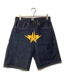 BAPE BY A BATHING APE（ベイプバイアベイシングエイプ）の古着「ハーフデニムパンツ」｜インディゴ