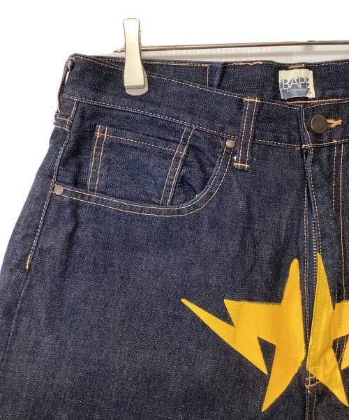 BAPE BY A BATHING APE（ベイプバイアベイシングエイプ）BAPE BY A BATHING APE (ベイプバイアベイシングエイプ) ハーフデニムパンツ インディゴ サイズ:Lの古着・服飾アイテム