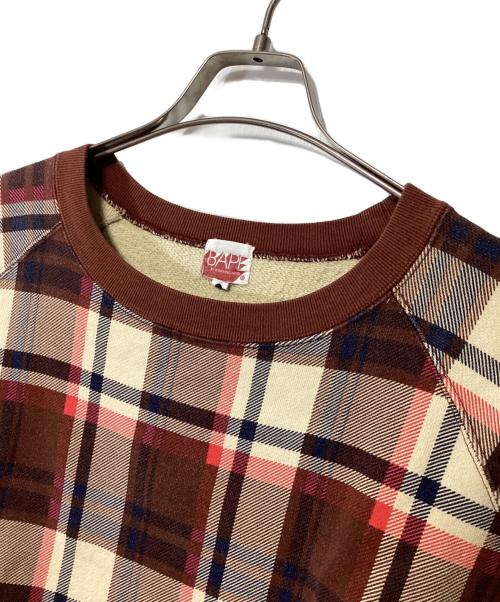 BAPE BY A BATHING APE（ベイプバイアベイシングエイプ）BAPE BY A BATHING APE (ベイプバイアベイシングエイプ) スウェット ブラウン×アイボリー サイズ:Lの古着・服飾アイテム