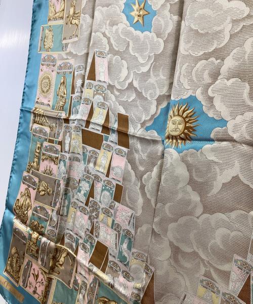 Christian Dior（クリスチャン ディオール）Christian Dior (クリスチャン ディオール) スカーフ スカイブルー×ブラウンの古着・服飾アイテム