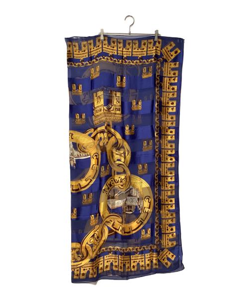 CELINE（セリーヌ）CELINE (セリーヌ) シルクスカーフ ブルーの古着・服飾アイテム