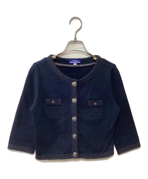 BURBERRY BLUE LABEL（バーバリー ブルー レーベル）BURBERRY BLUE LABEL (バーバリー ブルー レーベル) ノーカラージャケット ネイビー サイズ:38の古着・服飾アイテム