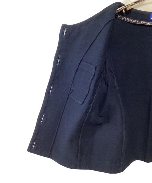 BURBERRY BLUE LABEL（バーバリー ブルー レーベル）BURBERRY BLUE LABEL (バーバリー ブルー レーベル) ノーカラージャケット ネイビー サイズ:38の古着・服飾アイテム