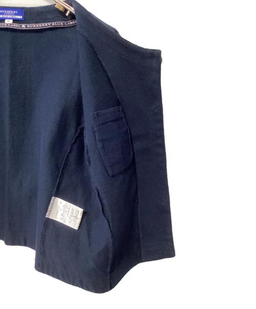 BURBERRY BLUE LABEL（バーバリー ブルー レーベル）BURBERRY BLUE LABEL (バーバリー ブルー レーベル) ノーカラージャケット ネイビー サイズ:38の古着・服飾アイテム
