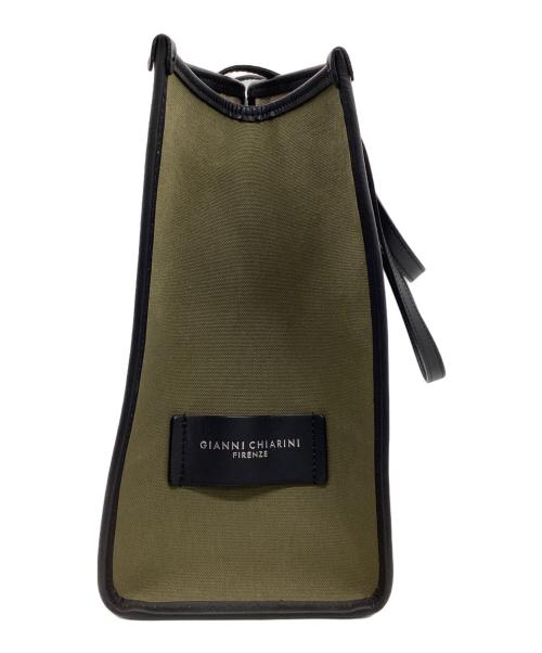 GIANNI CHIARINI（ジャンニ キアリーニ）GIANNI CHIARINI (ジャンニ キアリーニ) トートバッグ オリーブ×ブラックの古着・服飾アイテム