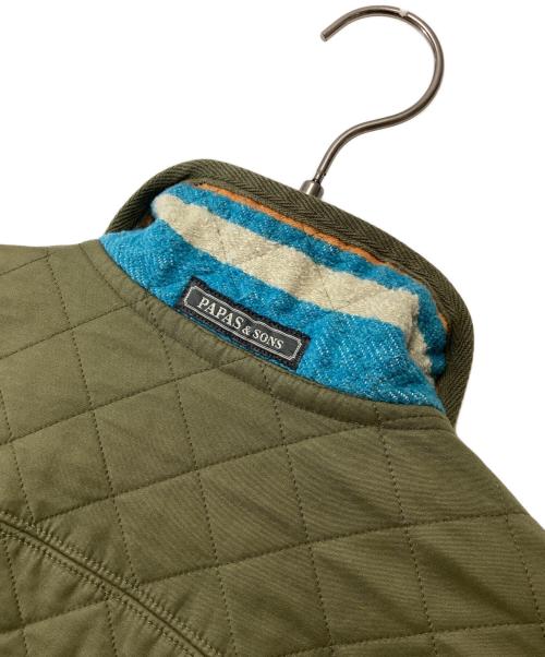 PAPAS&SONS（パパス）PAPAS&SONS (パパス) キルティングジャケット カーキ サイズ:52 LLの古着・服飾アイテム