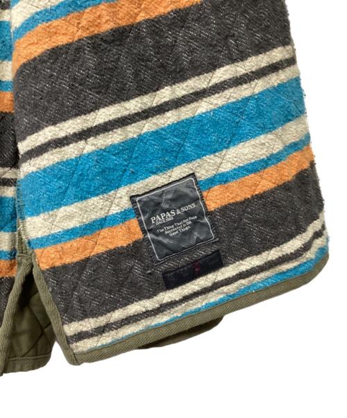 PAPAS&SONS（パパス）PAPAS&SONS (パパス) キルティングジャケット カーキ サイズ:52 LLの古着・服飾アイテム