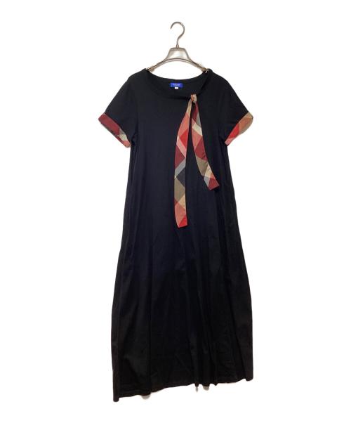 BLUE LABEL CRESTBRIDGE（ブルーレーベルクレストブリッジ）BLUE LABEL CRESTBRIDGE (ブルーレーベルクレストブリッジ) 半袖ワンピース ブラック サイズ:40の古着・服飾アイテム