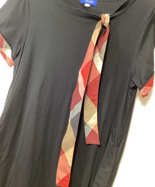 BLUE LABEL CRESTBRIDGE（ブルーレーベルクレストブリッジ）BLUE LABEL CRESTBRIDGE (ブルーレーベルクレストブリッジ) 半袖ワンピース ブラック サイズ:40の古着・服飾アイテム