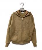 BURBERRYバーバリー）の古着「Letter Graphic Cotton Blend Zip Hoodie」｜ベージュ