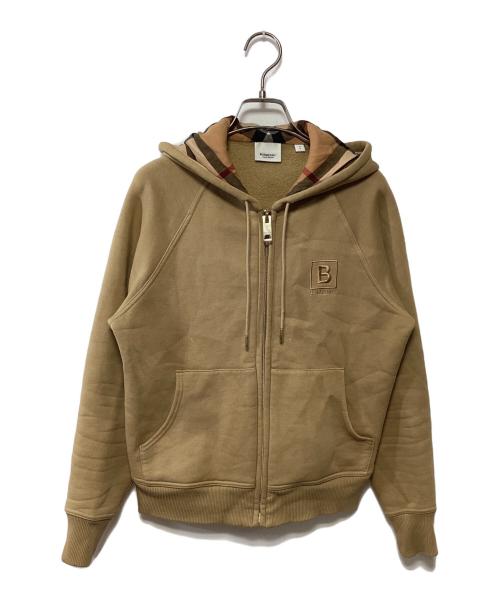 BURBERRY（バーバリー）BURBERRY (バーバリー) Letter Graphic Cotton Blend Zip Hoodie ベージュ サイズ:Sの古着・服飾アイテム