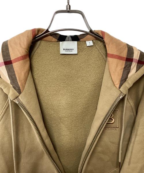 BURBERRY（バーバリー）BURBERRY (バーバリー) Letter Graphic Cotton Blend Zip Hoodie ベージュ サイズ:Sの古着・服飾アイテム