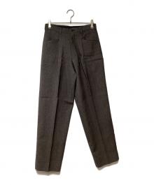 Y's for men（ワイズフォーメン）の古着「ワイドスラックス」｜ブラック×ベージュ