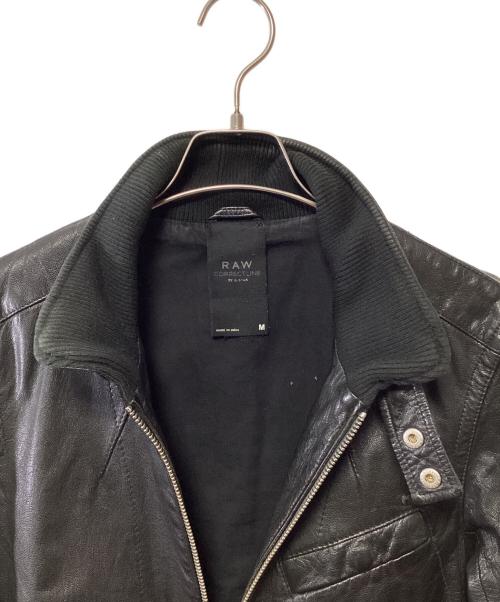RAW CORRECTLINE BY G-STAR（ジースター コレクトライン）RAW CORRECTLINE BY G-STAR (ジースター コレクトライン) シングルライダースジャケット ブラック サイズ:Mの古着・服飾アイテム