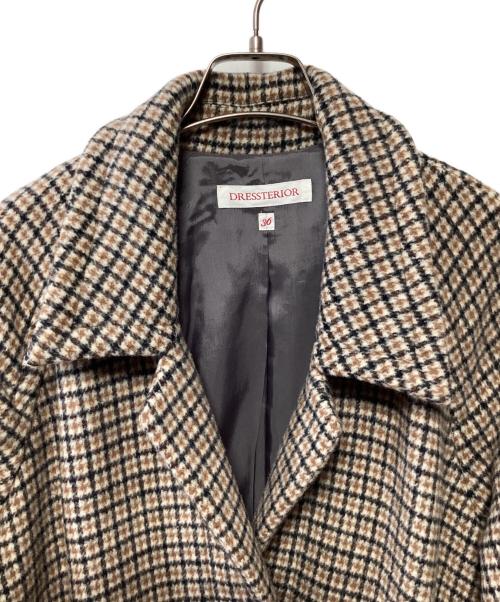 DRESSTERIOR（ドレステリア）DRESSTERIOR (ドレステリア) ウールコート ホワイト×ベージュ×ブラック サイズ:36の古着・服飾アイテム