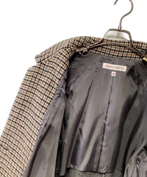 DRESSTERIOR（ドレステリア）DRESSTERIOR (ドレステリア) ウールコート ホワイト×ベージュ×ブラック サイズ:36の古着・服飾アイテム
