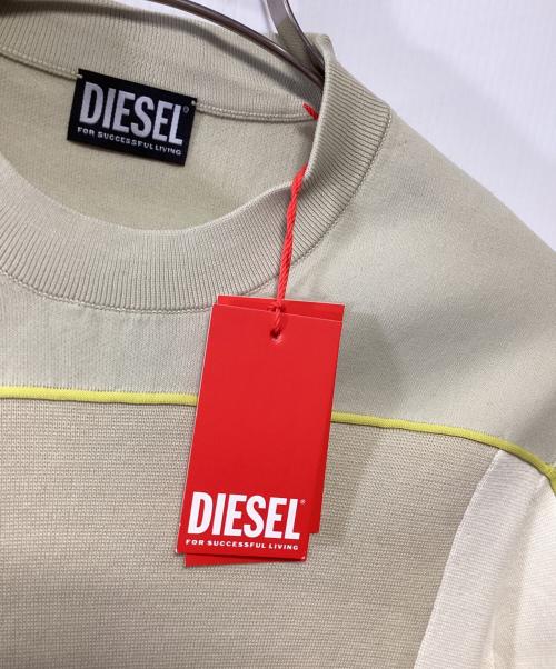 DIESEL（ディーゼル）DIESEL (ディーゼル) 厚手ニット アイボリー×ベージュ サイズ:XS 未使用品の古着・服飾アイテム