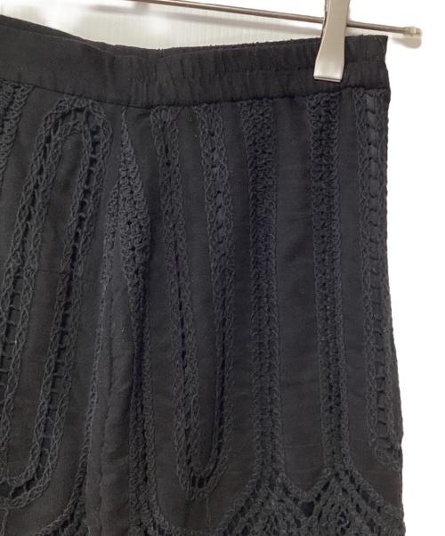 Ameri（アメリ）Ameri (アメリ) スエードエンブロイダリーレーススカート ブラック サイズ:Mの古着・服飾アイテム