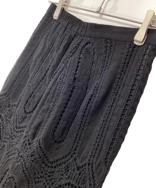 Ameri（アメリ）Ameri (アメリ) スエードエンブロイダリーレーススカート ブラック サイズ:Mの古着・服飾アイテム