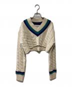 INSCRIREアンスクリア）の古着「クロップドチルデンニット」｜ベージュ