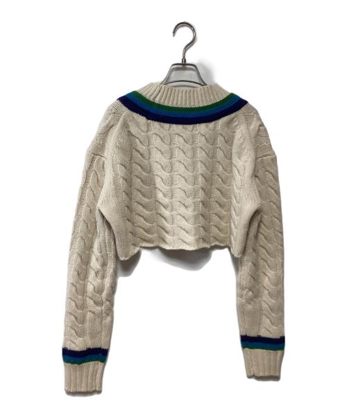 INSCRIRE（アンスクリア）INSCRIRE (アンスクリア) クロップドチルデンニット ベージュ サイズ:記載なしの古着・服飾アイテム