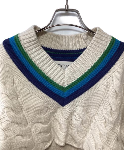 INSCRIRE（アンスクリア）INSCRIRE (アンスクリア) クロップドチルデンニット ベージュ サイズ:記載なしの古着・服飾アイテム