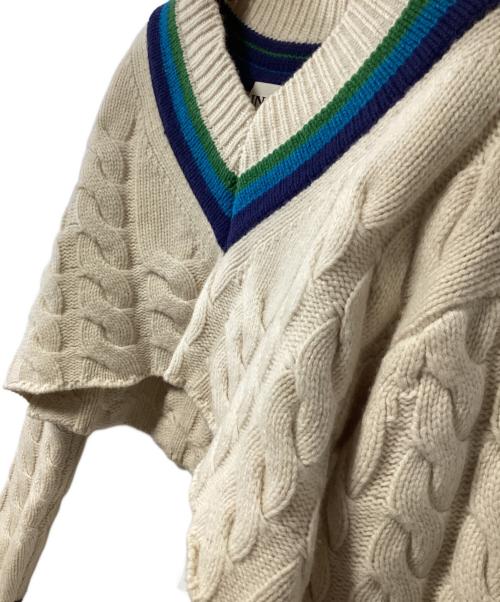 INSCRIRE（アンスクリア）INSCRIRE (アンスクリア) クロップドチルデンニット ベージュ サイズ:記載なしの古着・服飾アイテム