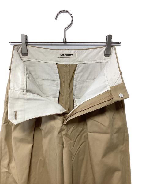 MACPHEE（マカフィー）MACPHEE (マカフィー) コットンチノタックワイドパンツ ベージュ サイズ:32の古着・服飾アイテム