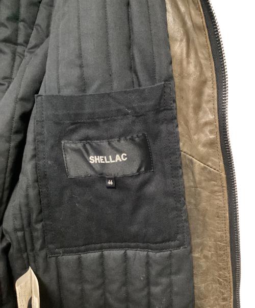 SHELLAC（シェラック）SHELLAC (シェラック) レザージャケット ブラウン サイズ:46の古着・服飾アイテム