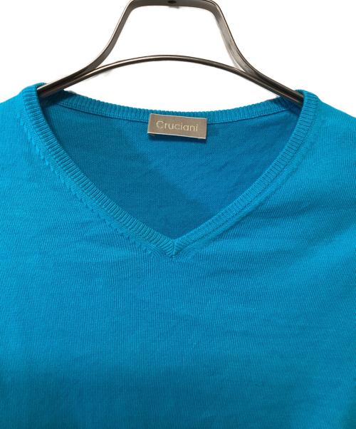 Cruciani（クルチアーニ）Cruciani (クルチアーニ) 薄手ニット スカイブルー サイズ:50の古着・服飾アイテム