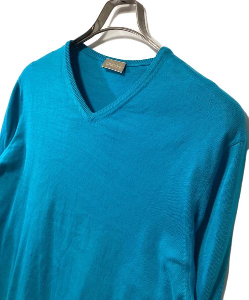 Cruciani（クルチアーニ）Cruciani (クルチアーニ) 薄手ニット スカイブルー サイズ:50の古着・服飾アイテム
