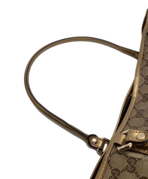 GUCCI（グッチ）GUCCI (グッチ) トートバッグ ベージュ×ゴールドの古着・服飾アイテム