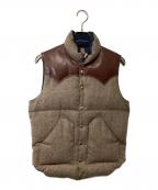 RockyMountainFeatherBed × BEAMSロッキーマウンテンフェザーベッド ×ビームス）の古着「リバーシブルダウンベスト」｜ベージュ×ネイビー