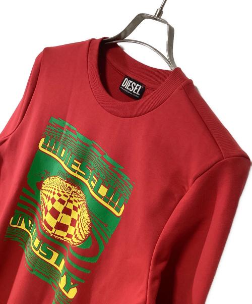 DIESEL（ディーゼル）DIESEL (ディーゼル) プリントスウェット レッド サイズ:XS 未使用品の古着・服飾アイテム