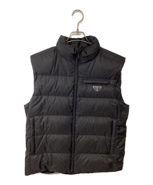 PRADA（プラダ）PRADA (プラダ) トライアングルロゴダウンベスト ブラック サイズ:50の古着・服飾アイテム