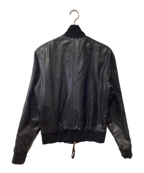 DSQUARED2（ディースクエアード）DSQUARED2 (ディースクエアード) レザージャケット ブラック サイズ:48の古着・服飾アイテム