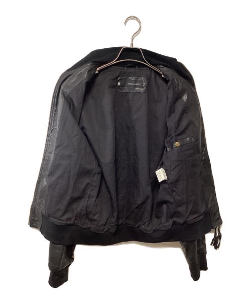 DSQUARED2（ディースクエアード）DSQUARED2 (ディースクエアード) レザージャケット ブラック サイズ:48の古着・服飾アイテム