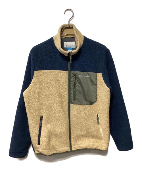 Columbia（コロンビア）Columbia (コロンビア) フリースジャケット ベージュ×ネイビー サイズ:Lの古着・服飾アイテム