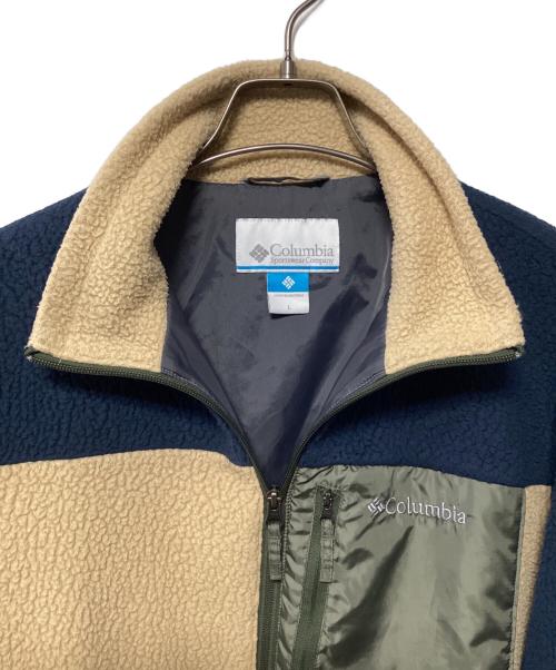 Columbia（コロンビア）Columbia (コロンビア) フリースジャケット ベージュ×ネイビー サイズ:Lの古着・服飾アイテム