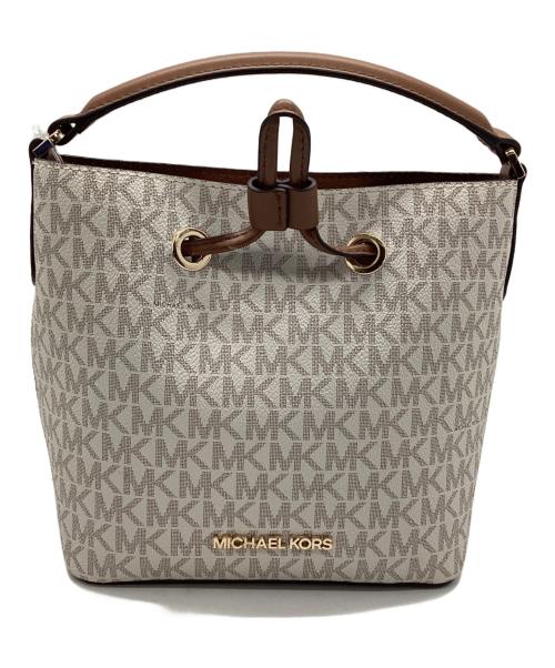 MICHAEL KORS（マイケル・コース）MICHAEL KORS (マイケル・コース) スモールバケットバッグ アイボリー×ブラウンの古着・服飾アイテム
