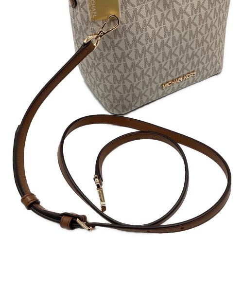 MICHAEL KORS（マイケル・コース）MICHAEL KORS (マイケル・コース) スモールバケットバッグ アイボリー×ブラウンの古着・服飾アイテム