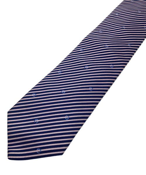 HERMES（エルメス）HERMES (エルメス) シルクネクタイ ネイビー×ピンク サイズ:記載無しの古着・服飾アイテム