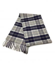 JOHNSTONS OF ELGIN（ジョンストンズオブエルガン）の古着「カシミヤマフラー」｜ネイビー×グレー