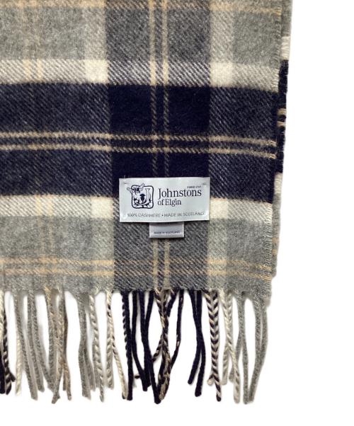 JOHNSTONS OF ELGIN（ジョンストンズオブエルガン）JOHNSTONS OF ELGIN (ジョンストンズオブエルガン) カシミヤマフラー ネイビー×グレーの古着・服飾アイテム